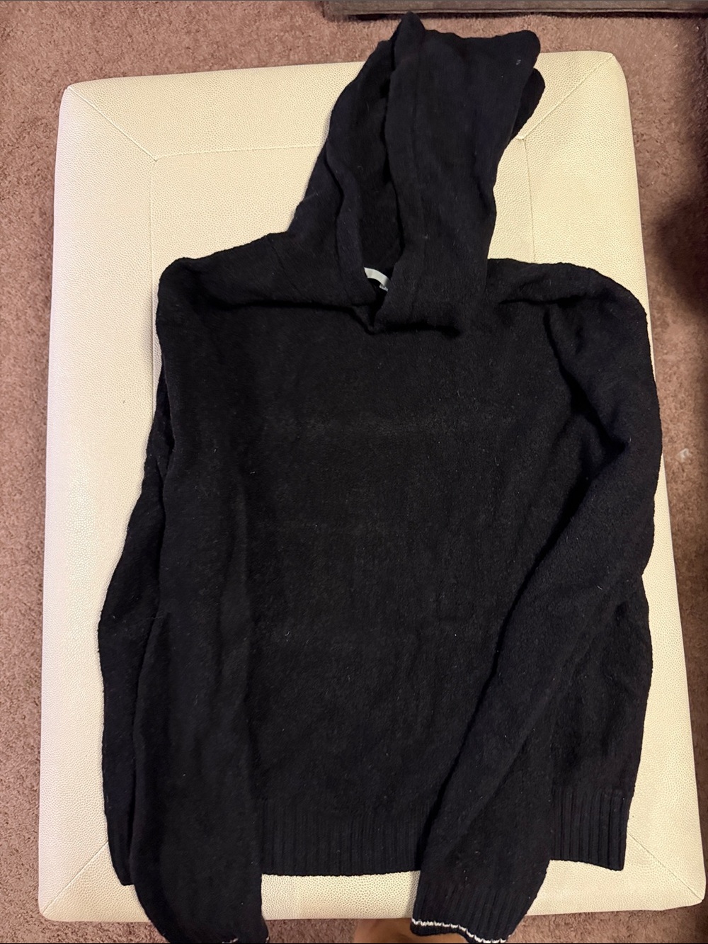 Vince Men's Black Hooded Knit Sweater